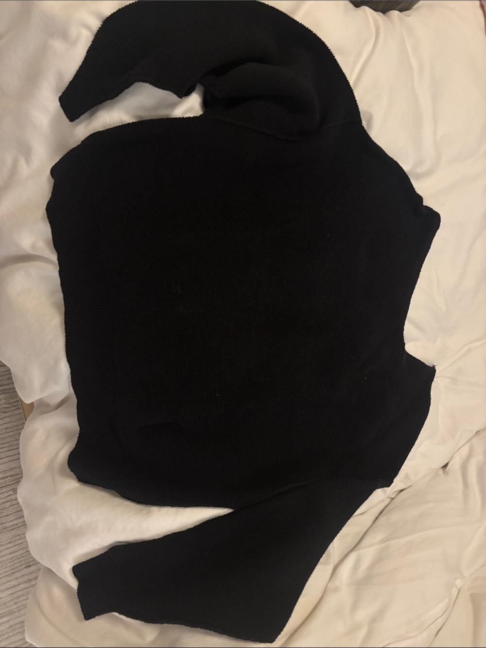 Free People Black Crewneck Sweater